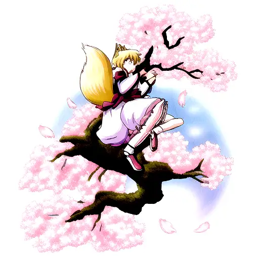 Kitsune With Cherre Blossom Tree