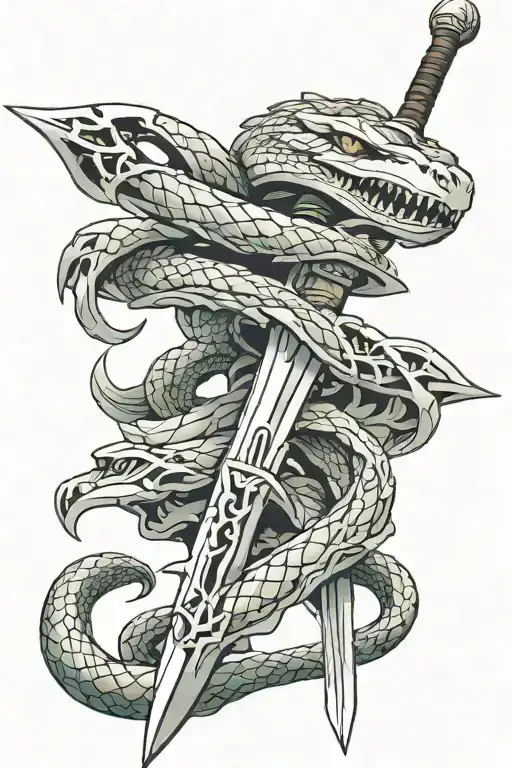 Sword With A Snake Wrapped