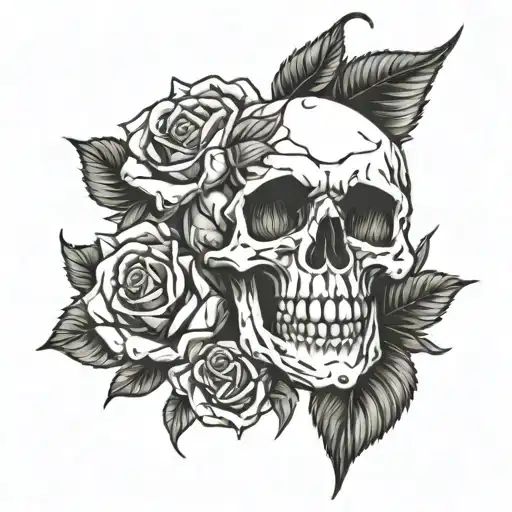 Skull And Rose