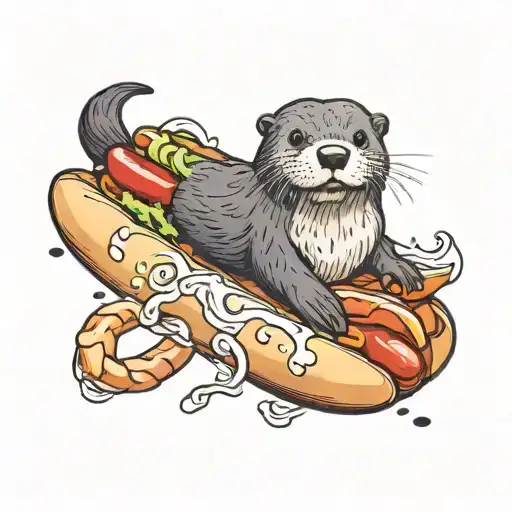 Sea Otter Stuck In A Hot Dog