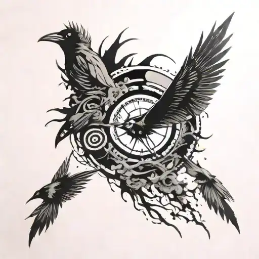 Itachi Eye With Crows Flying