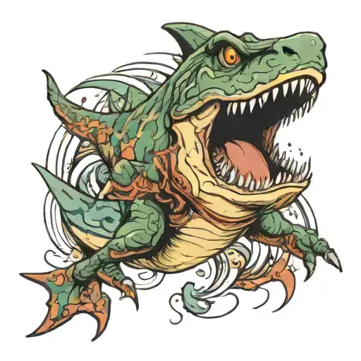 Dinosaur Shark Jumping