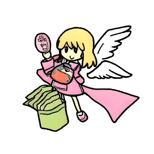 Angel Holding A Money Bag