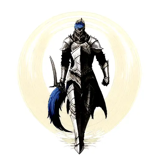 Artorias With His Wolf Sif
