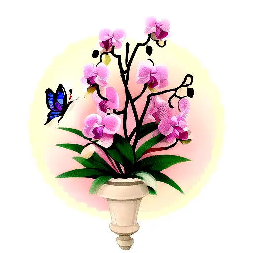 Orchid With Butterfly