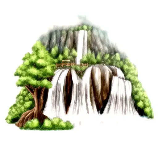 Enchanting Forest With A Majestic Waterfall