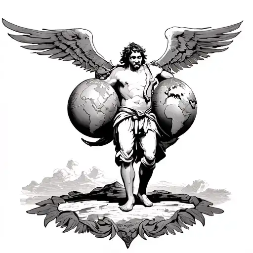 Vutrucian Man Carrying Globe On Shoulders