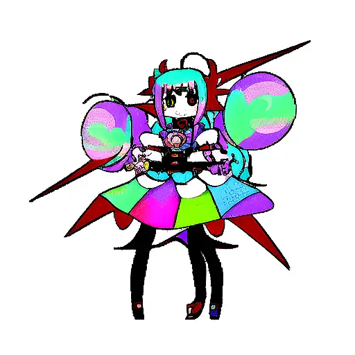 Dragon Gothic Girl In Space Colourful