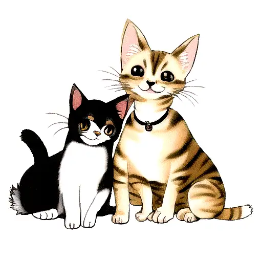 Cat And Chihuahua Dog Silluete