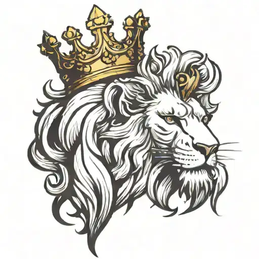 Mythical Lion Wearing A Crown