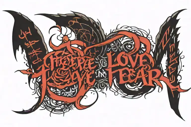Words 'There's No Love In Fear' Written