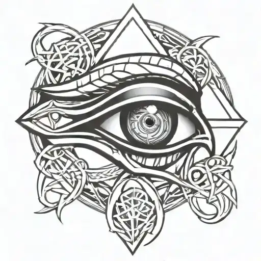 Horus Eye And Triquetra Symbol Intertwined