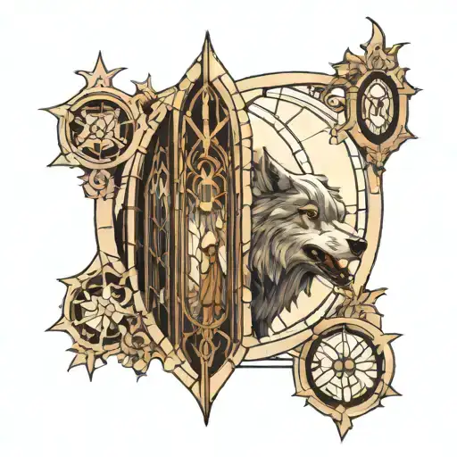 Wolf And Church Window