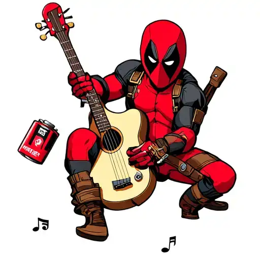 Mini Deadpool And Music Instrument Battery