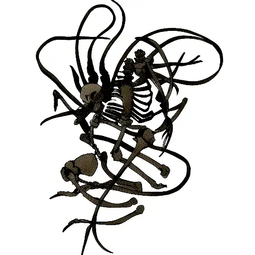 Skeleton Fish With Scorpion