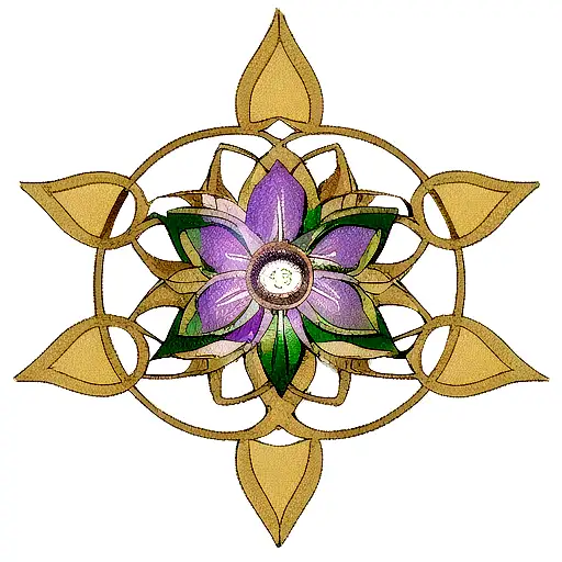 Lotus Flower With The 4 Elements