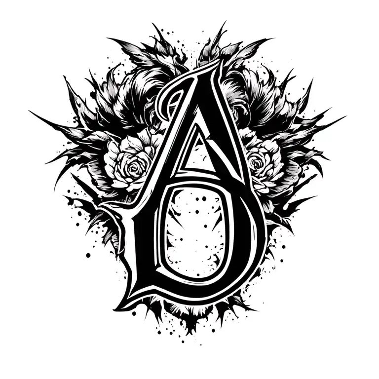 Initials A Nad L Font Tattoo Design