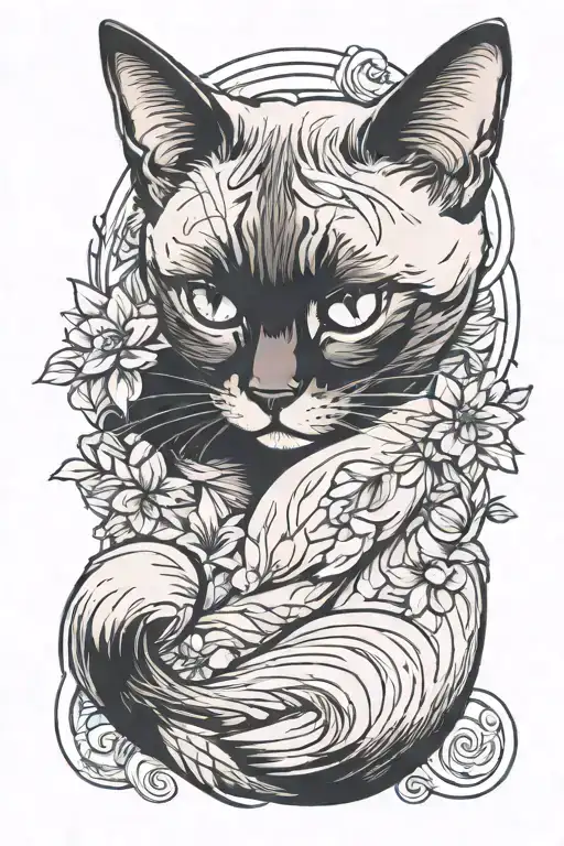 A Cute Siamese Cat Sleeping