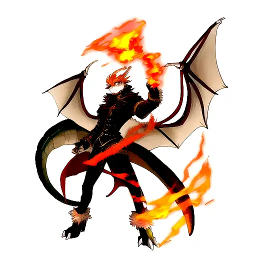 Superior Dragon With Flames Instead Of Fur