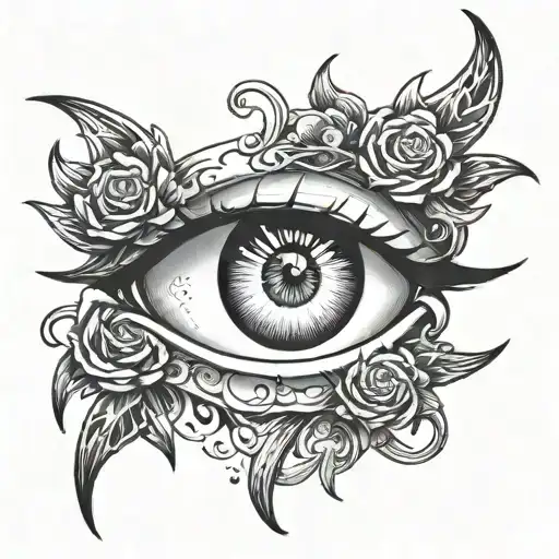 One Open Eye Next To A Closed Eye Above Lettering