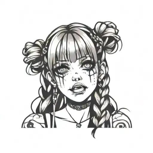 Goth Girl Face Braids