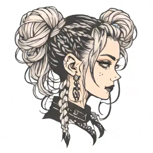 Goth Girl Face Braids