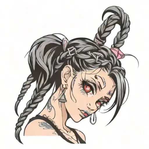 Goth Girl Face Braids