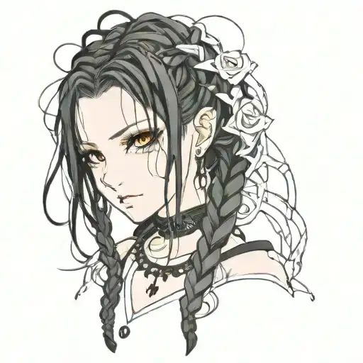 Goth Girl Face Braids