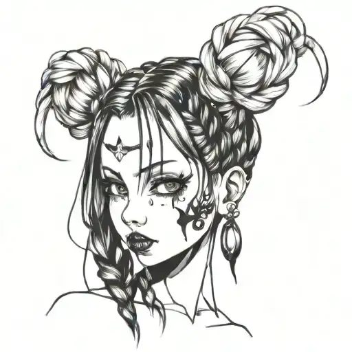 Goth Girl Face Braids