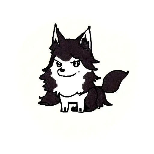Small Wolf With A Designer Theme