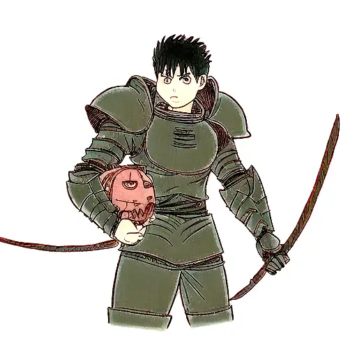Guts With Berserk Armor Helm