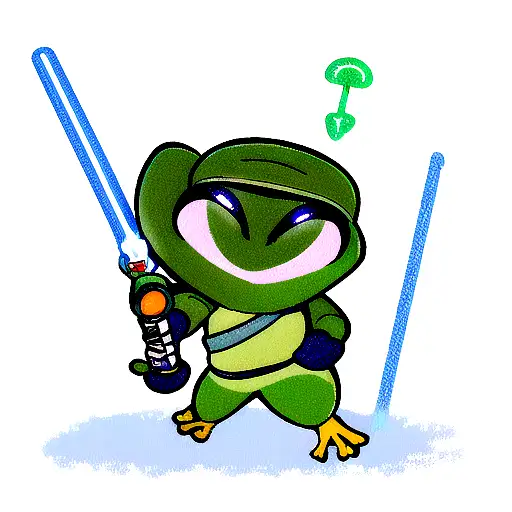 Frog Jedi With Lightsaber
