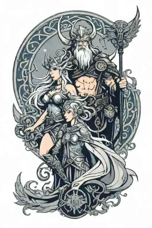 Odin And Freya Goddess