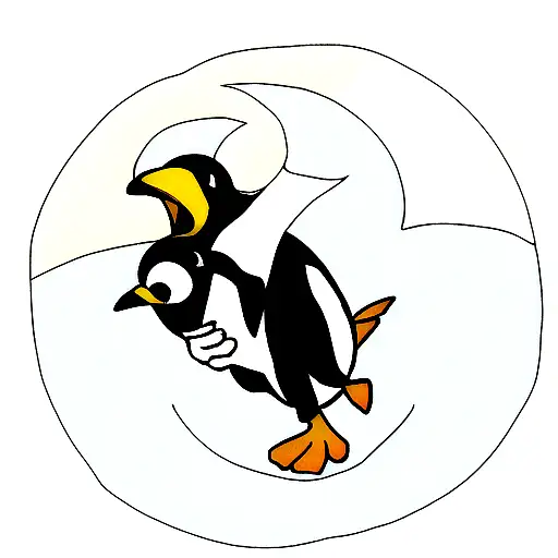 Penguin Hugging A Moon