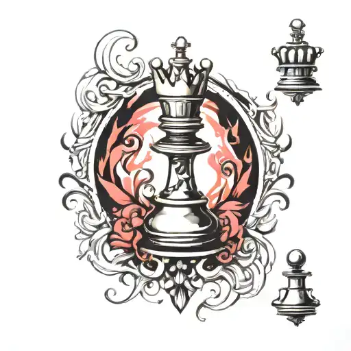Queen Chess Piece Incorporating Elements
