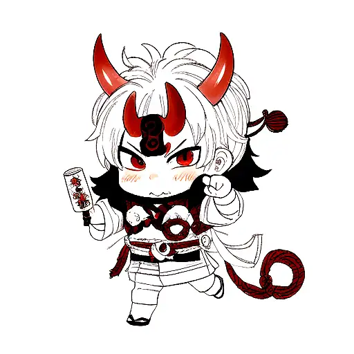 Asian Style Oni Mask For Hand