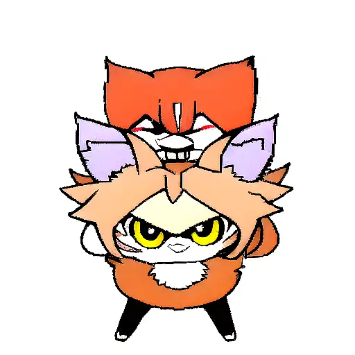 A Fox Surrounded By Anime Characters