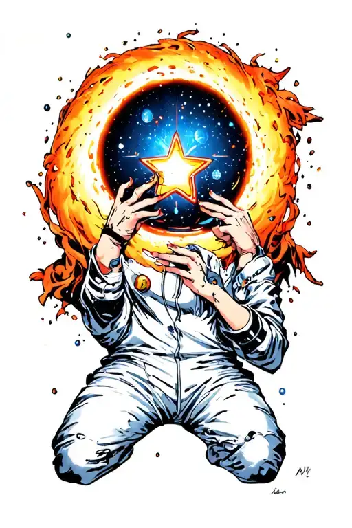 Space Black Hole Eating Star