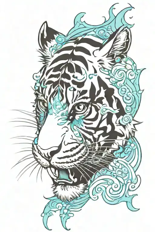 Tiger Face Aqua