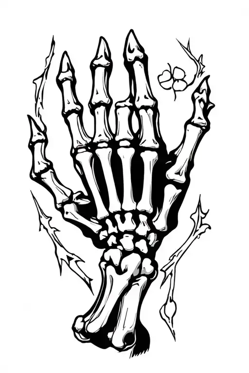 Skeleton Hand Reaching