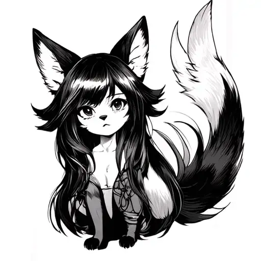 Anime Girl Fox In Full