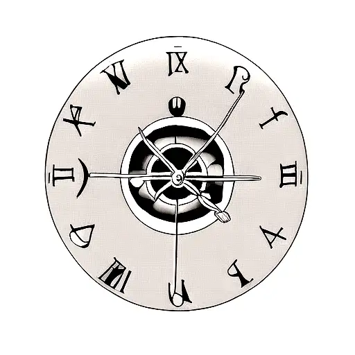 Melting Clock In Black And White