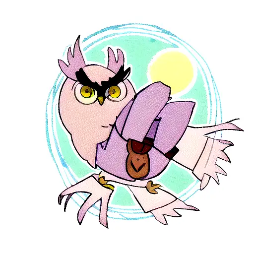 Owl With Full Moons For Eyes
