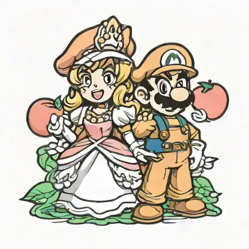 Couple Mario Peach Fruit