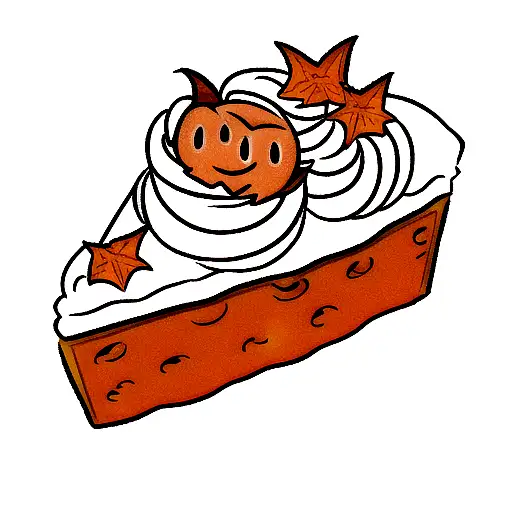 Pumpkin Spice Frappuccino And A Slice Of Pumpkin Pie With The Word Spicy