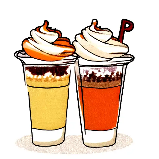 Pumpkin Spice Frappuccino And A Slice Of Pumpkin Pie