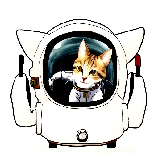 Cat In Space With Astronaut Suit