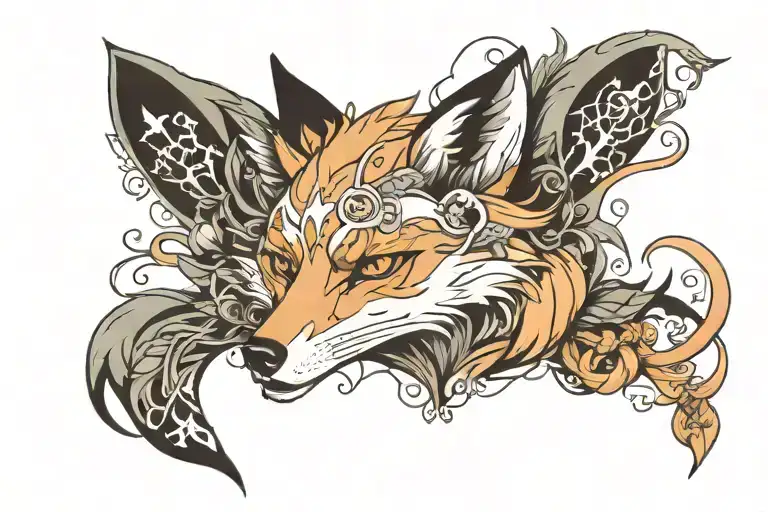 Fox On The Whole Chest Tattoo Design