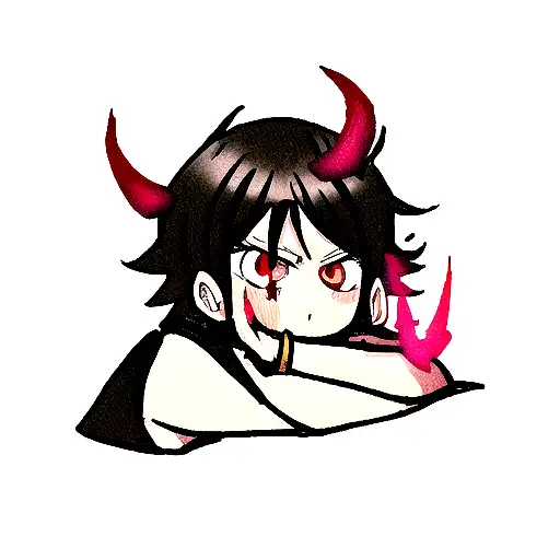 Black Clover Devil Zagred Black Body Red Eyes