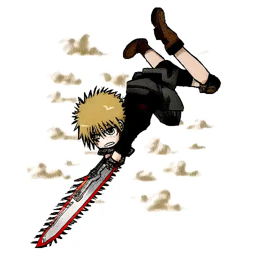 Falling Icarus With Chainsawman Head